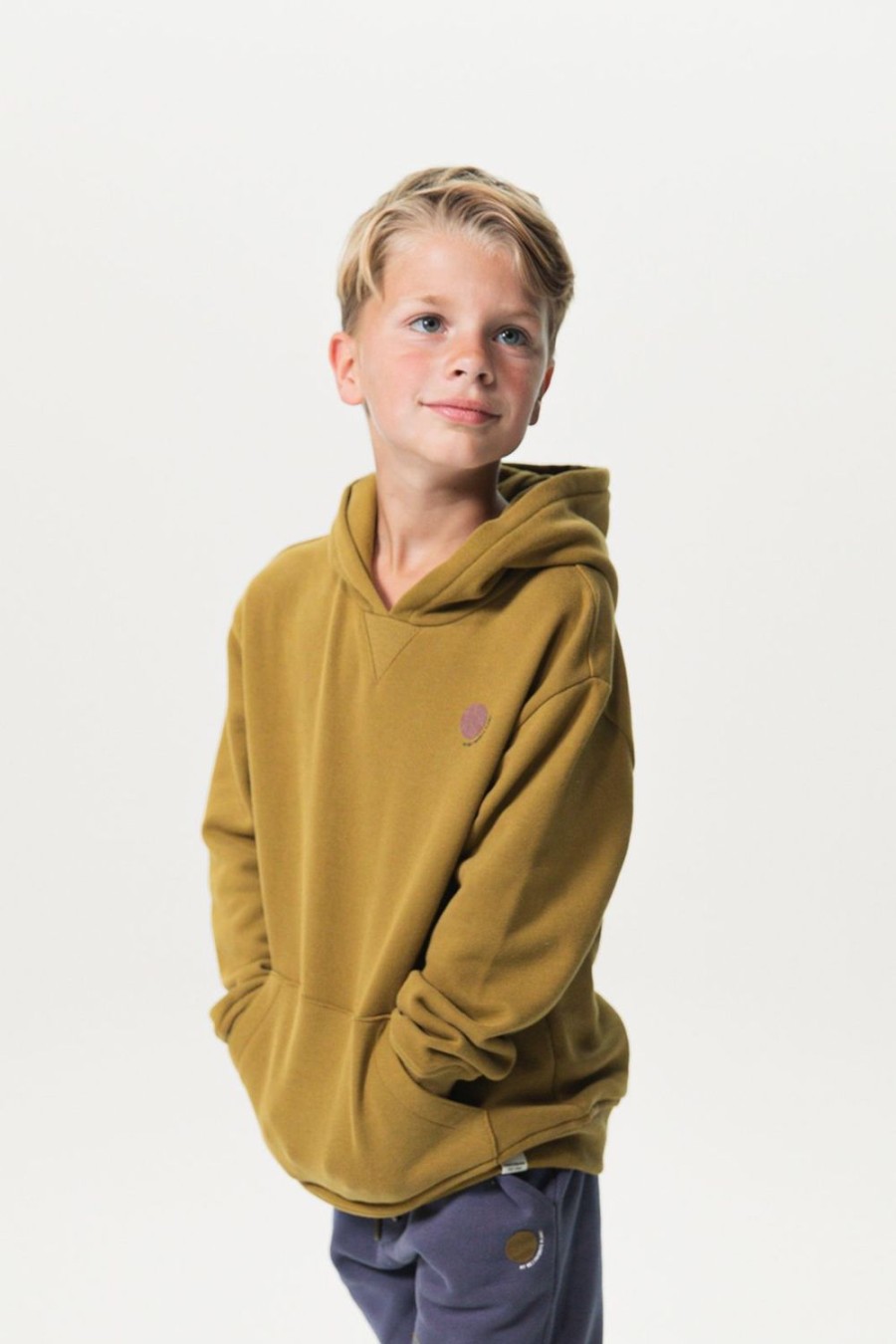 Sissy-Boy Truien En Vesten | Mosterd Groene Oversized Hoodie Met Flock Print