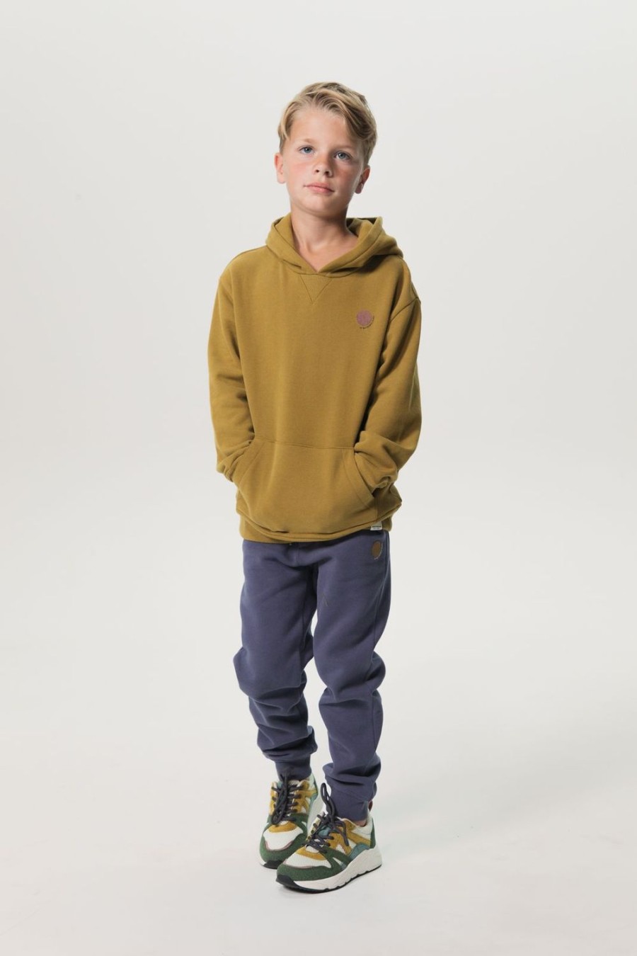 Sissy-Boy Truien En Vesten | Mosterd Groene Oversized Hoodie Met Flock Print