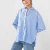 Sissy-Boy Blouses | Lichtblauwe Gestreepte Oversized Blouse