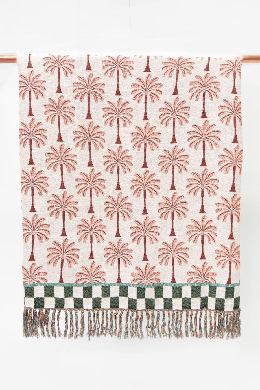 Sissy-Boy Spreien En Dekens | Jacquard Deken Met Palmboom Patroon En Franjes (130X180Cm)