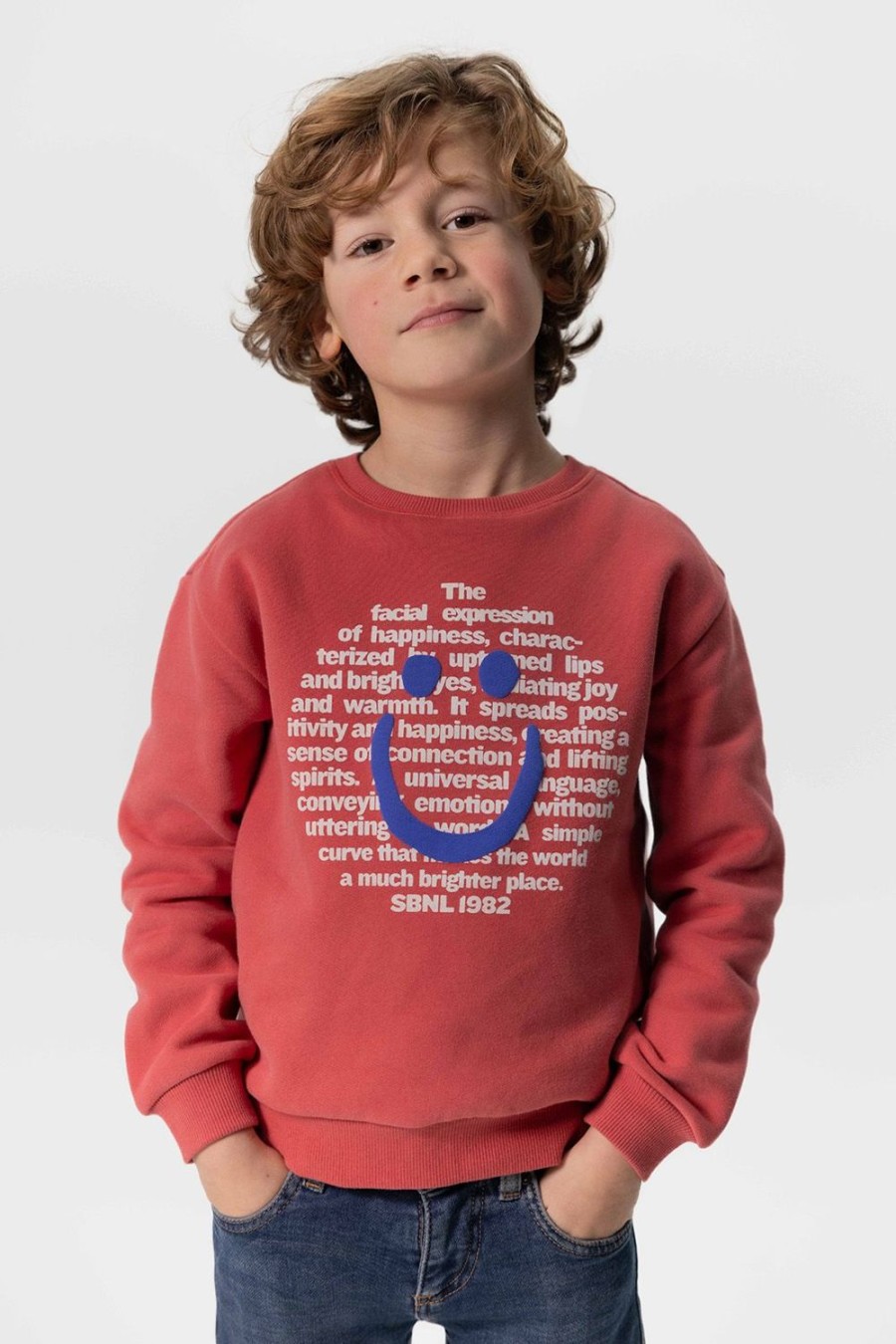 Sissy-Boy Truien En Vesten | Rode Sweater Met Smiley Print