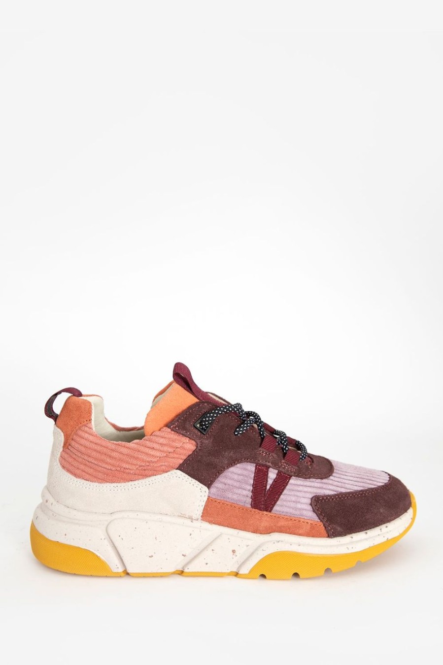 Sissy-Boy Schoenen | Multicolour Suede Sneakers Met Gele Details