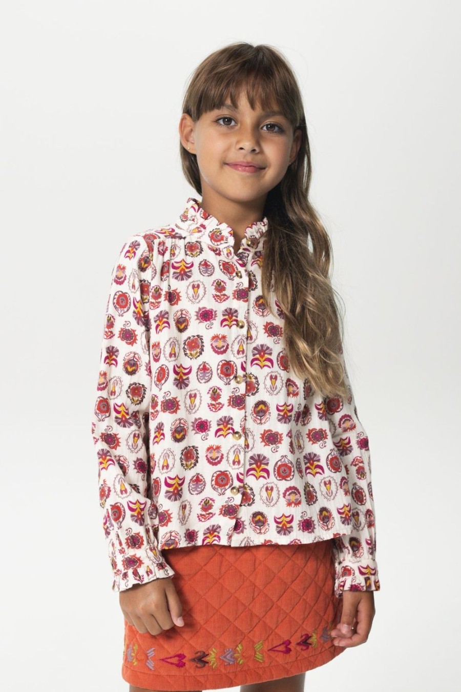 Sissy-Boy Blouses | Blouse Met Print En Ruffles