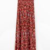 Sissy-Boy Rokken | Donkerrode Maxi Rok Met Ikat Print En Splitten