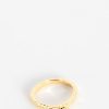 A Brend Sieraden | A Brend Gold Plated Ring Met Goudkleurige Rutile Steen Rozi