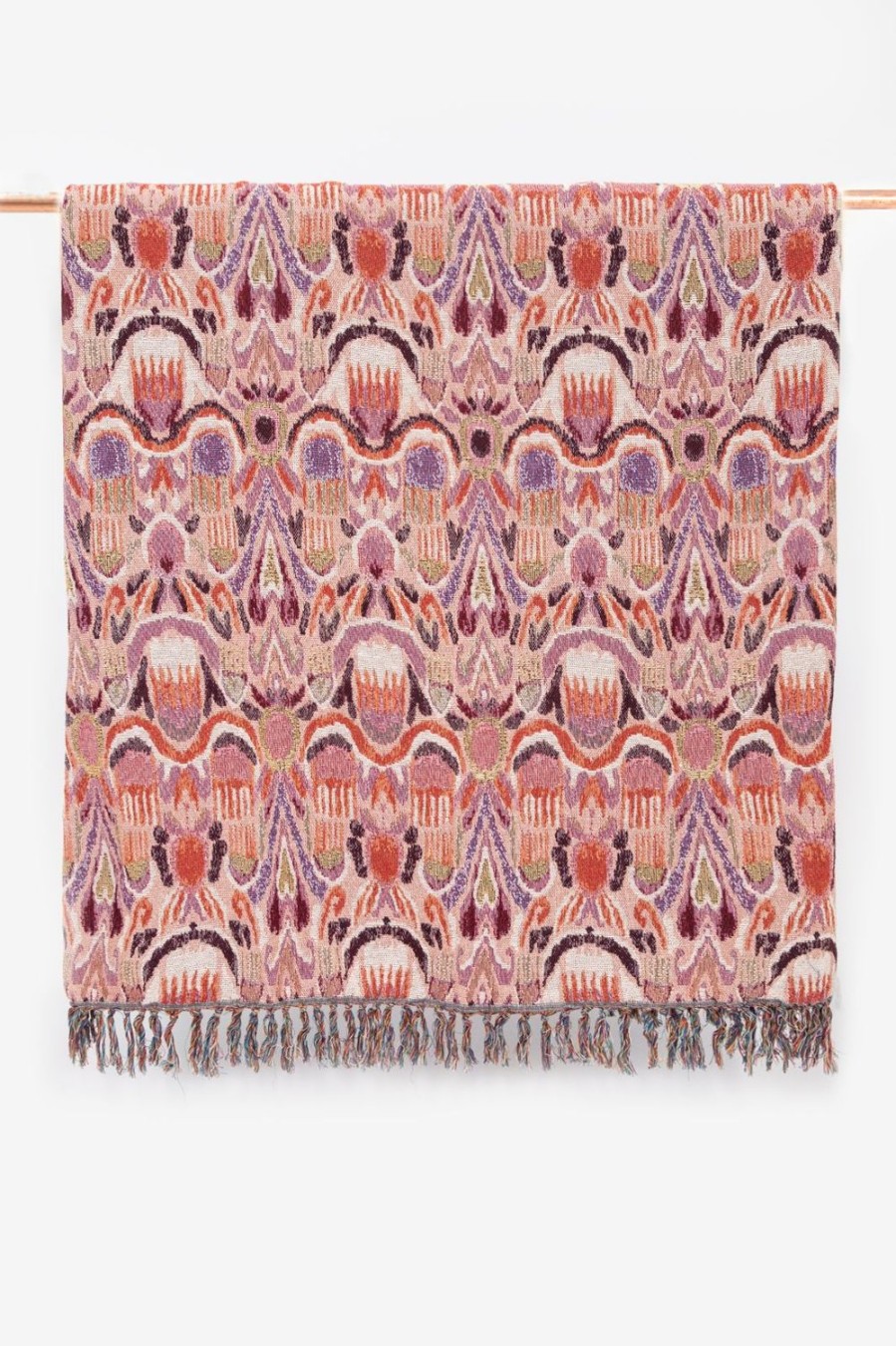 Sissy-Boy Spreien En Dekens | Colour Jacquard Deken Met Print En Franjes (200X250 Cm)