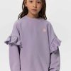 Sissy-Boy Truien En Vesten | Lavendel Oversized Sweater Met Ruffles En Smiley Patch