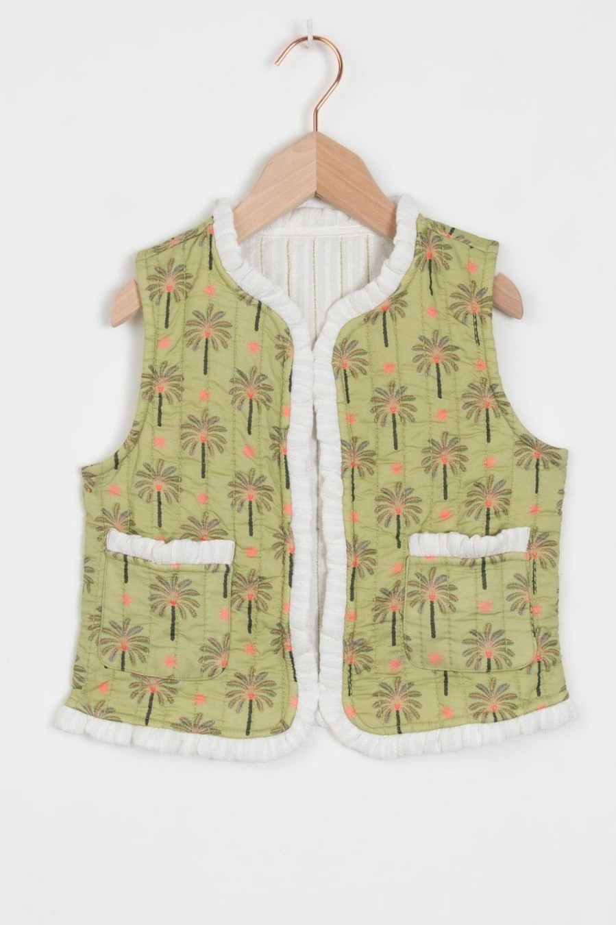 Sissy-Boy Blazers, Jasjes & Gilets | Groen Reversible Gilet Met Ruffles