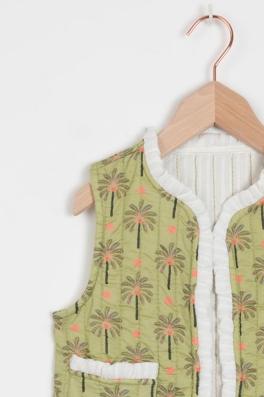 Sissy-Boy Blazers, Jasjes & Gilets | Groen Reversible Gilet Met Ruffles