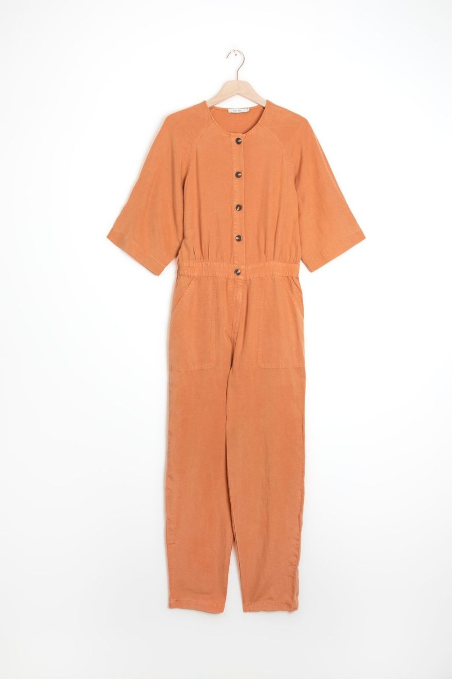 Sissy-Boy Broeken | Warm Bruine Jumpsuit Met Knopen