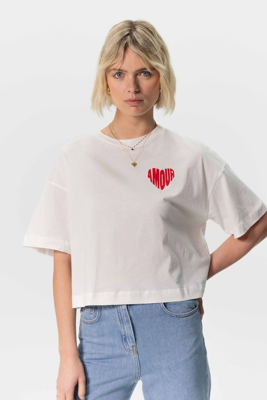 Sissy-Boy T-Shirts En Tops | Cropped T-Shirt Met Hart