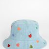 Sissy-Boy Accessoires | Denim Bucket Hat Met Hartjes Embroidery