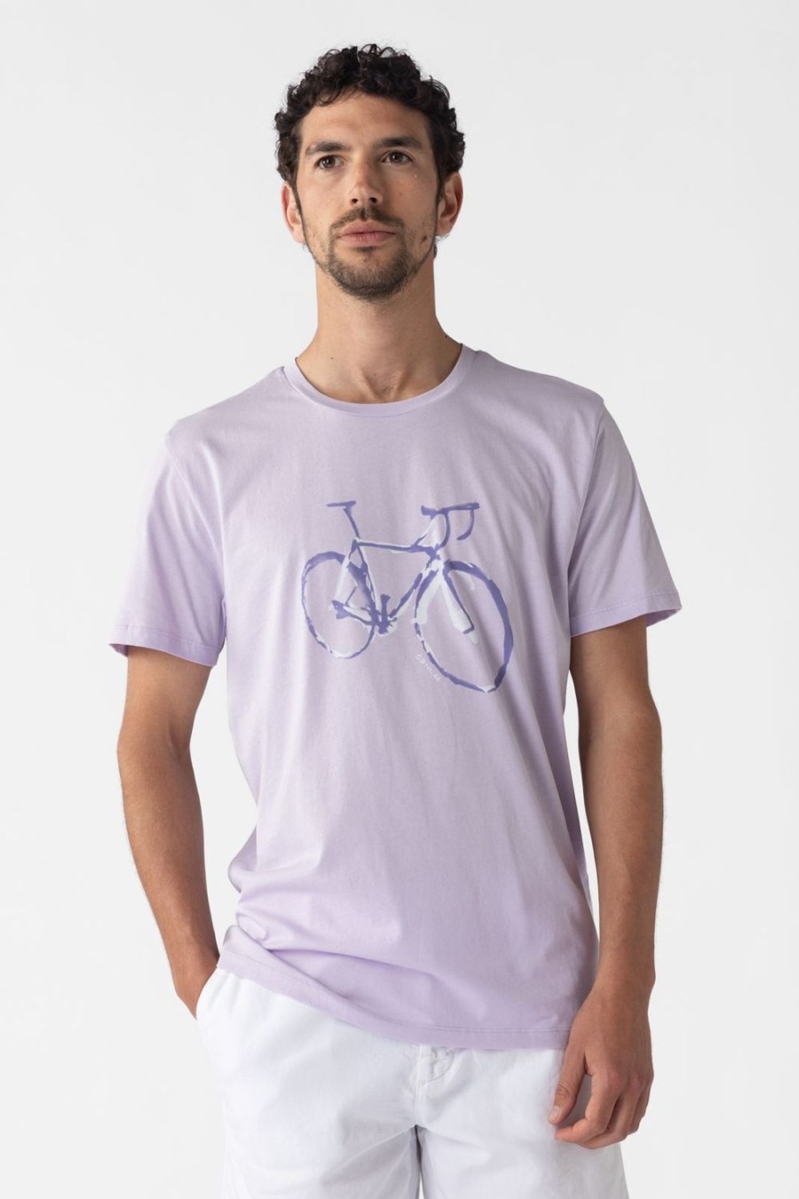 Sissy-Boy T-Shirts | Lichtpaars Katoenen T-Shirt Met Fiets