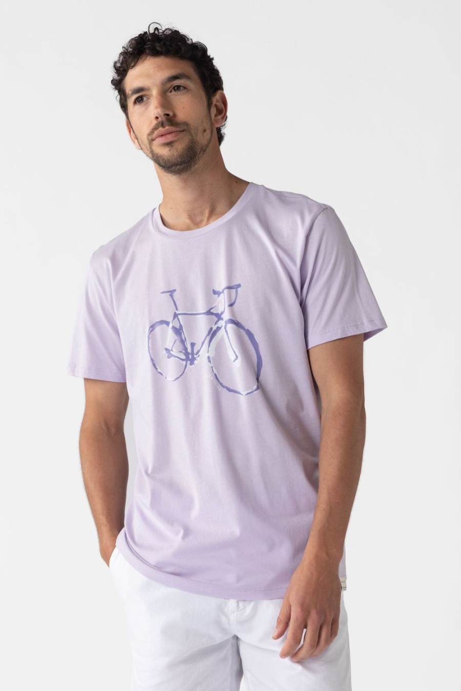 Sissy-Boy T-Shirts | Lichtpaars Katoenen T-Shirt Met Fiets