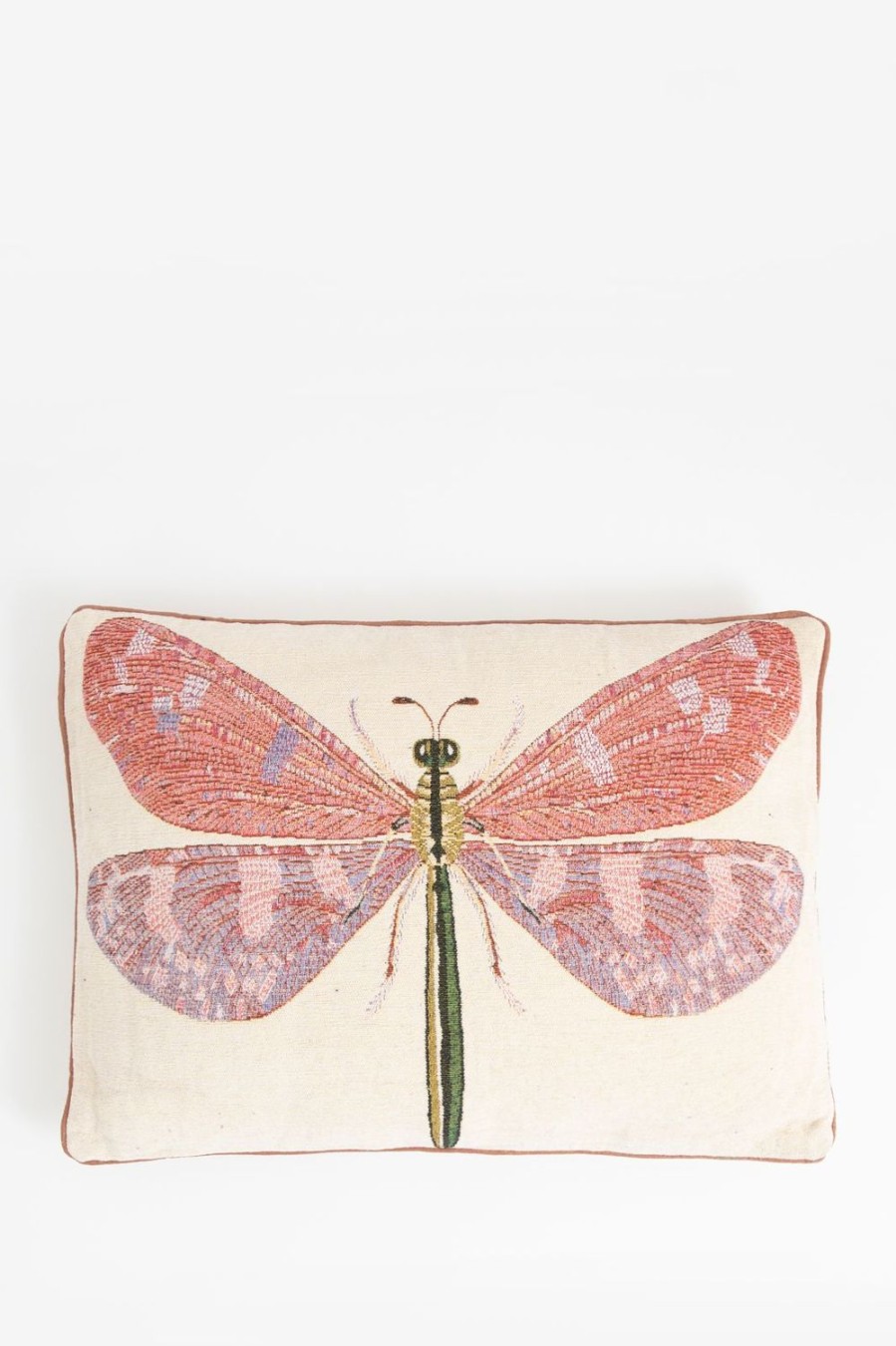 Sissy-Boy Kussens | Beige Jacquard Kussen Dragonfly