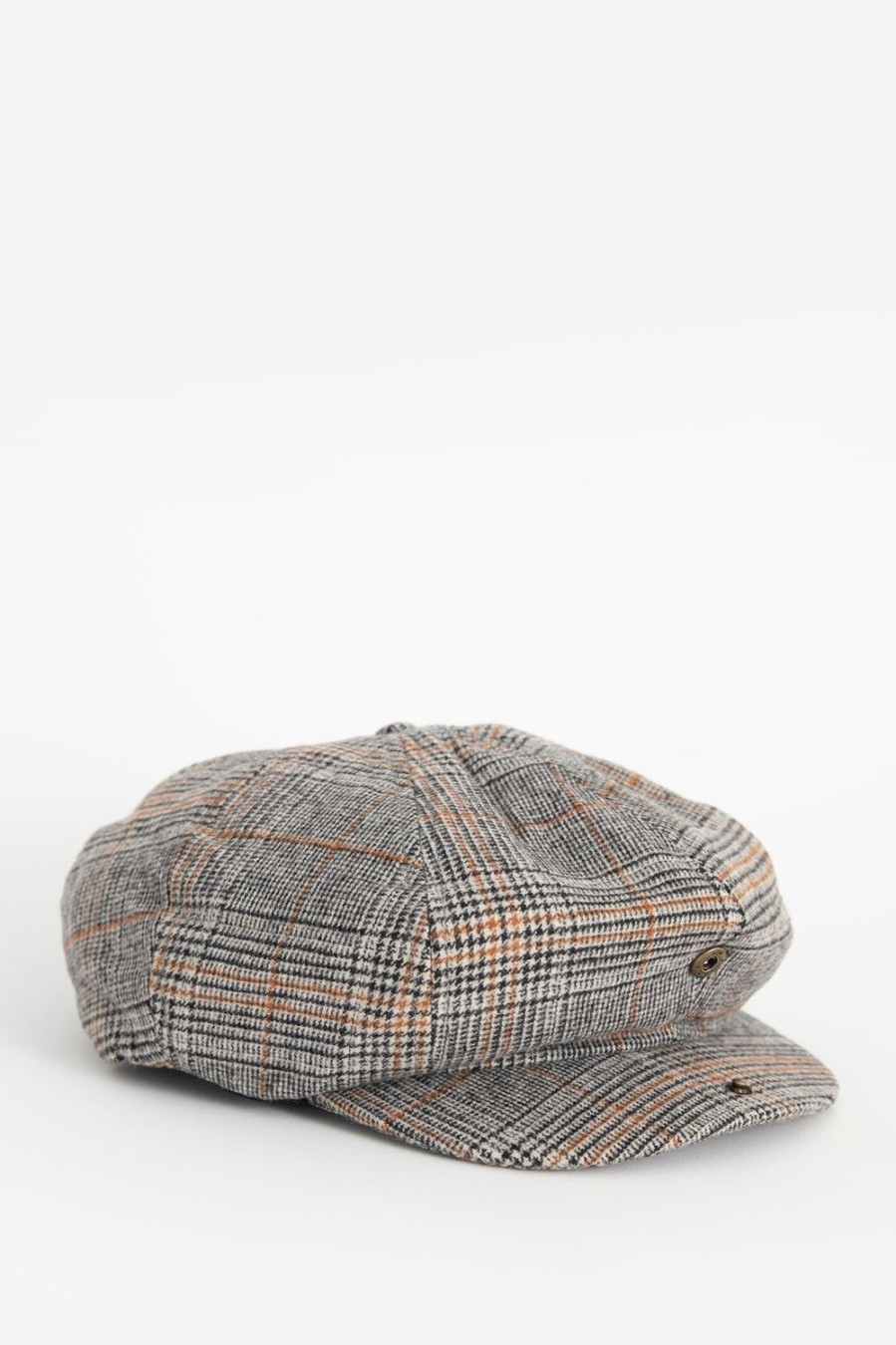 Brixton Hoeden En Petten | Brixton Bruine Geruite Hooligan Snap Cap