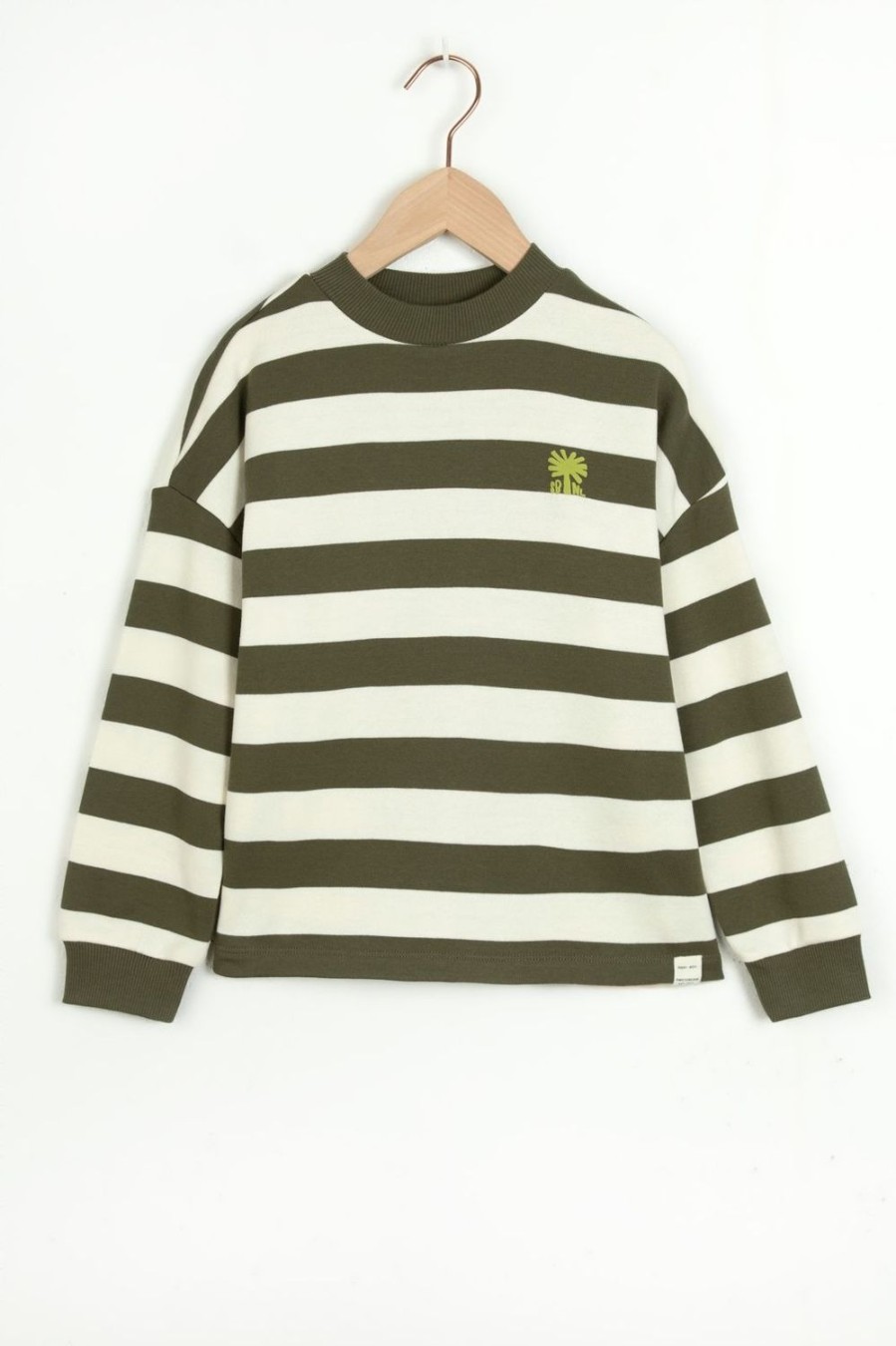 Sissy-Boy Truien En Vesten | Donkergroen Met Wit Gestreepte Boxy Sweater