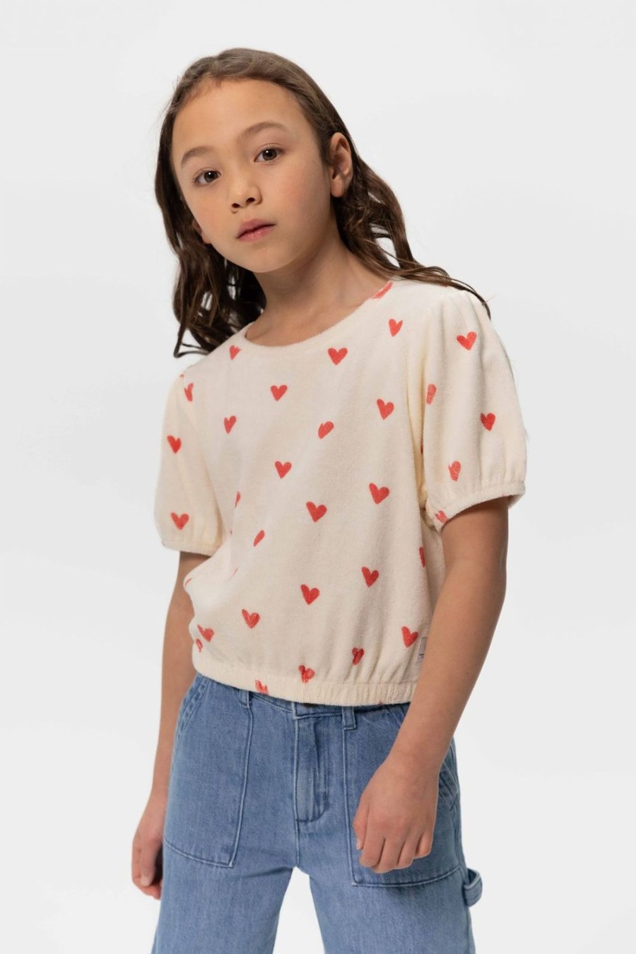 Sissy-Boy T-Shirts En Tops | Off-White T-Shirt Met Hartjesprint