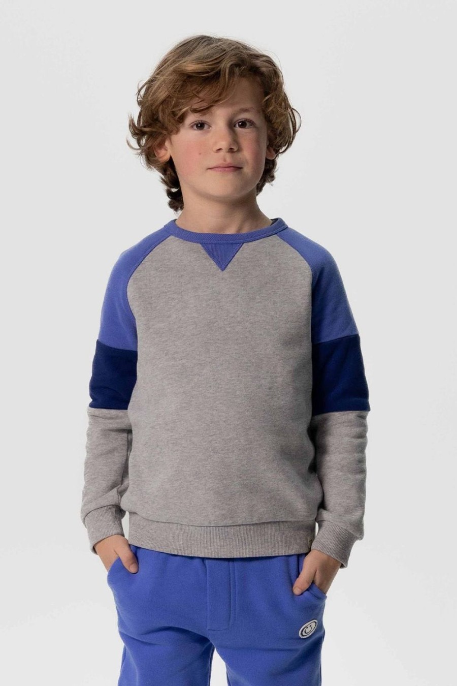 Sissy-Boy Truien En Vesten | Grijze Colourblock Sweater