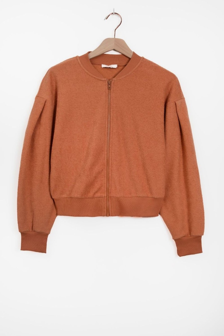 Sissy-Boy Truien En Vesten | Roest Oranje Sweat Jasje Met Rits