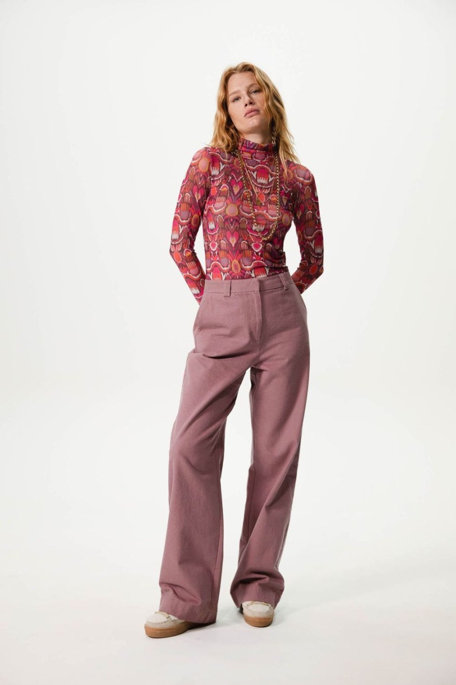 Sissy-Boy Broeken | Vergrijsd Paarse Wide Leg Broek