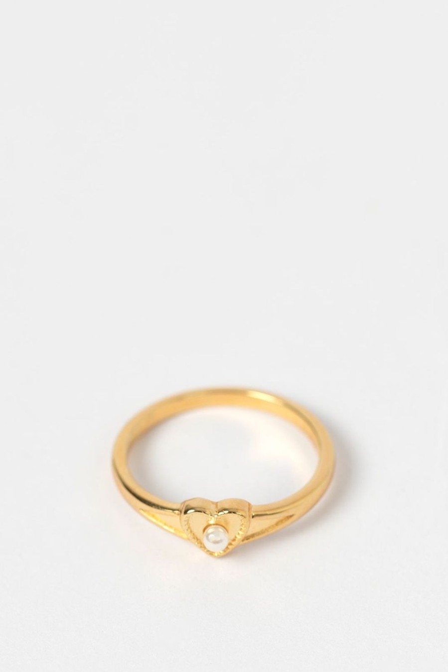 Sissy-Boy Sieraden | Gold Plated Ring Met Hartje En Parel