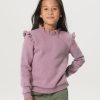 Sissy-Boy Truien En Vesten | Paarse Sweater Met Ruffles En Broderie Anglaise