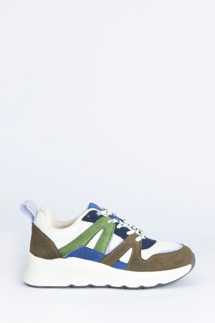 Sissy-Boy Accessoires | Donkergroene Sneakers Met Blauwe Details