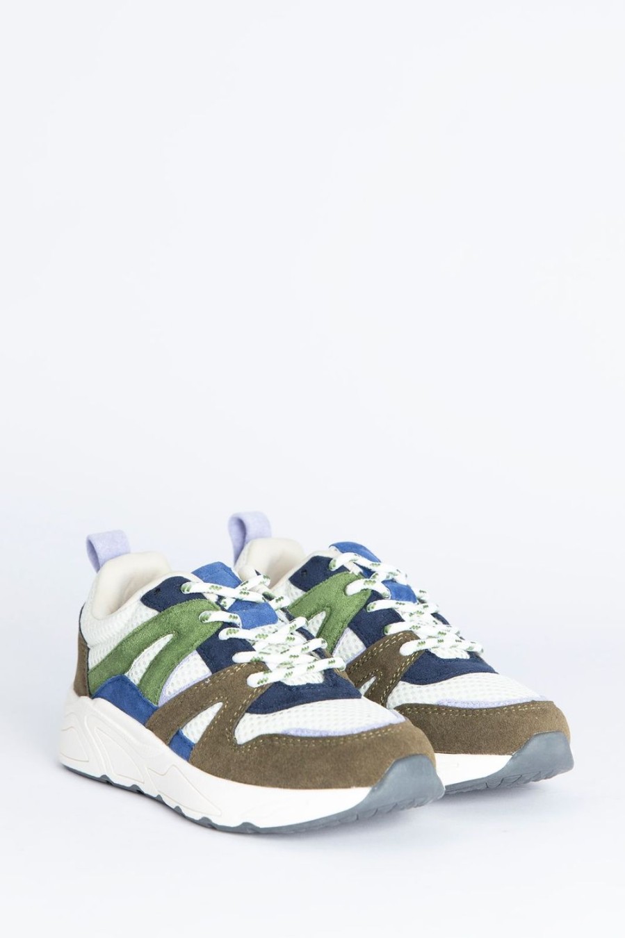 Sissy-Boy Accessoires | Donkergroene Sneakers Met Blauwe Details