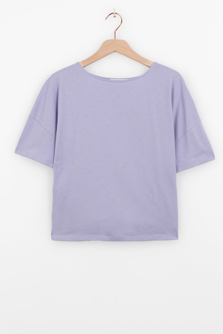 Sissy-Boy T-Shirts En Tops | Lavendel T-Shirt Met Knoopdetail