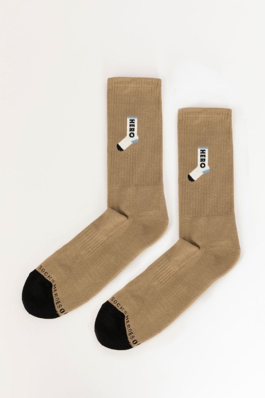 Heroes on Socks Sokken | Heroes On Socks Beige Sportsokken Met Print