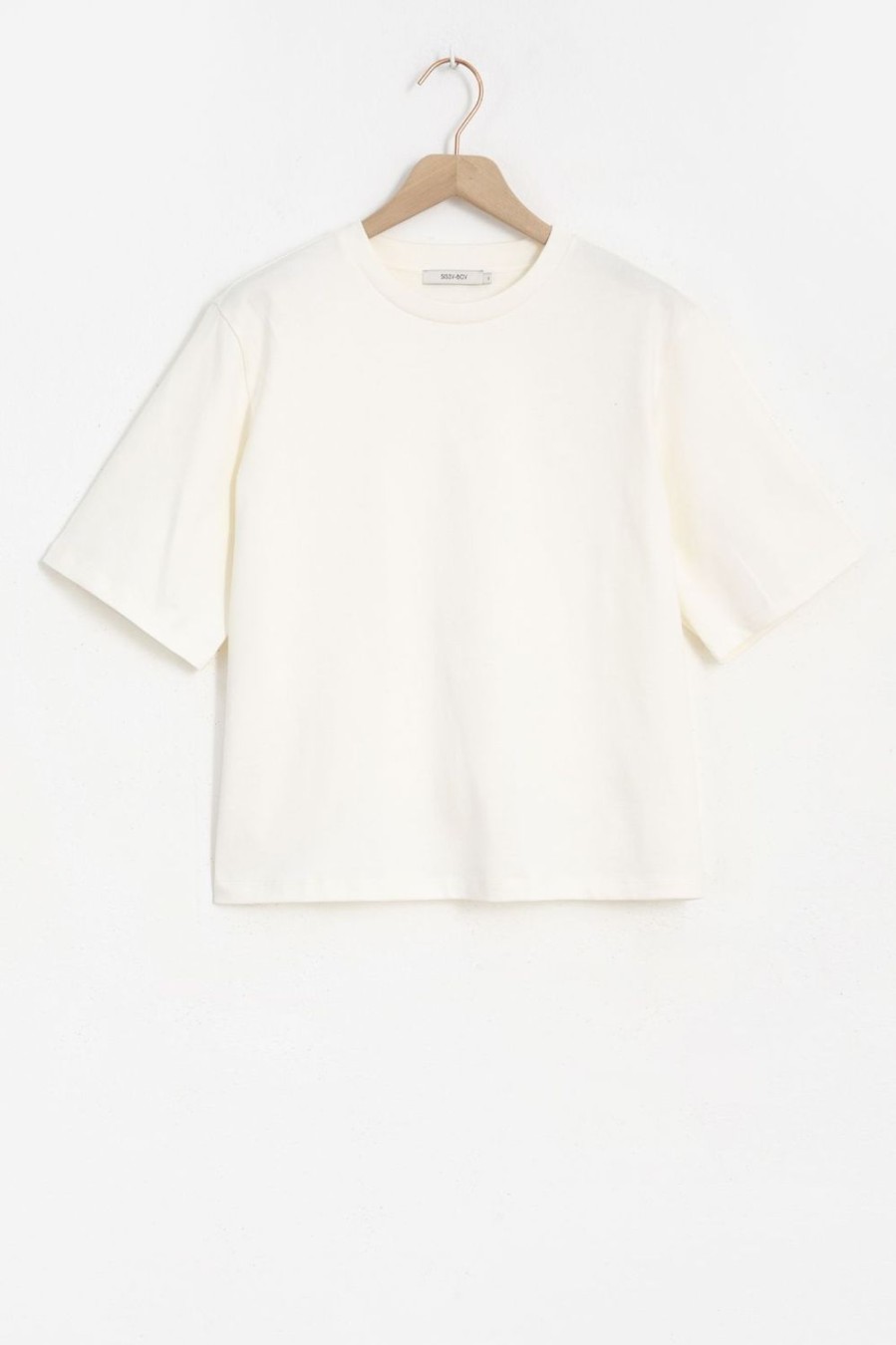 Sissy-Boy T-Shirts En Tops | Off White Boxy T-Shirt