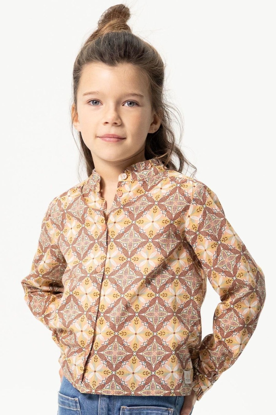 Sissy-Boy Blouses | Multicolour Blouse Met Ruffles En Print