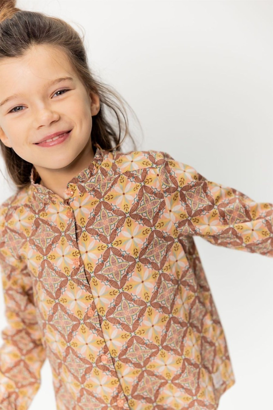 Sissy-Boy Blouses | Multicolour Blouse Met Ruffles En Print