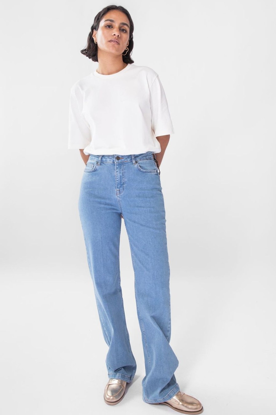 Sissy-Boy Broeken | Brally Blue High Waist Wide Leg Jeans