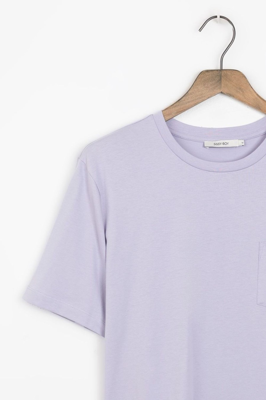 Sissy-Boy T-Shirts | Lavendel T-Shirt Met Borstzak