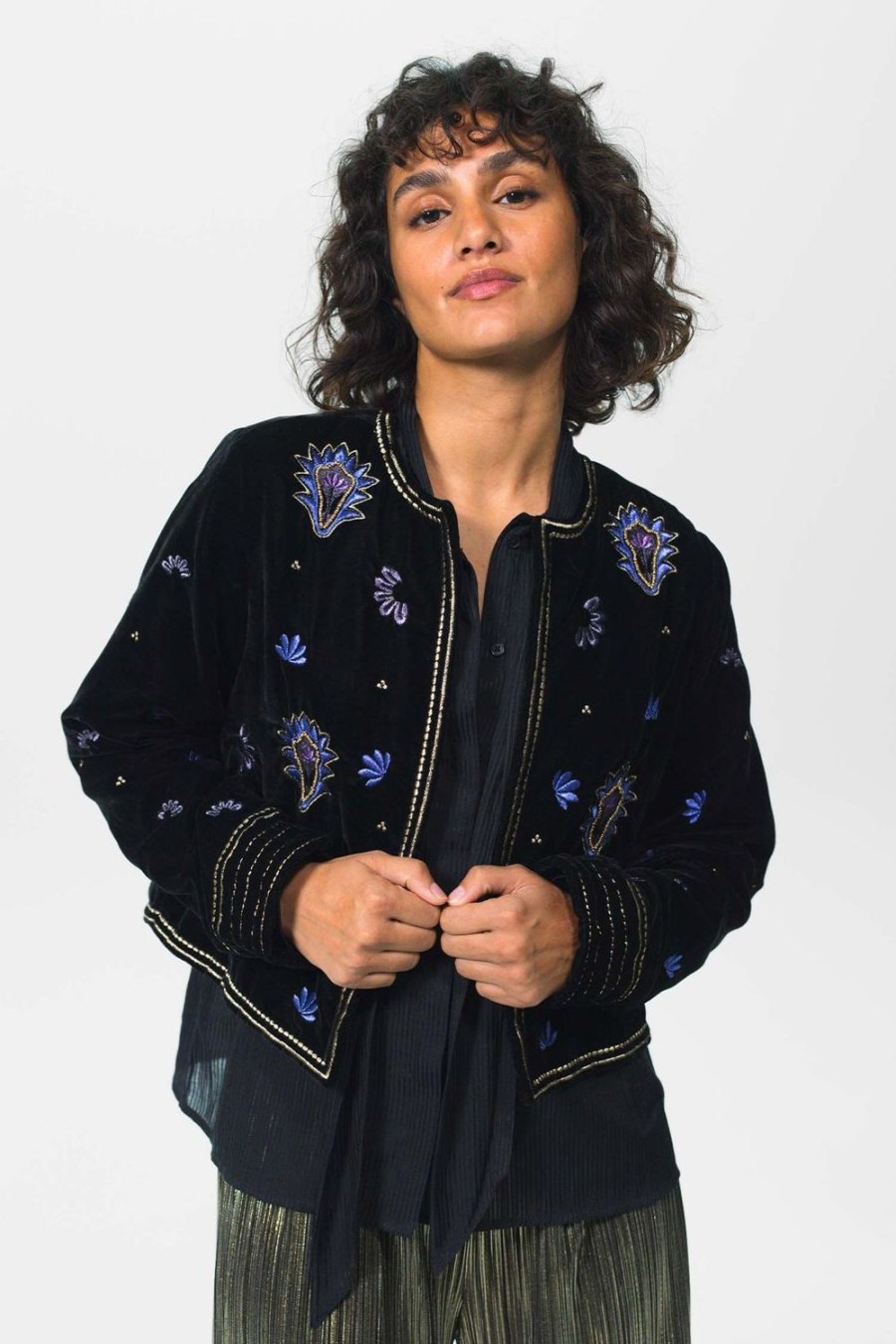 Sissy-Boy Blazers, Jasjes & Gilets | Velvet Jasje Met Embroidery Details