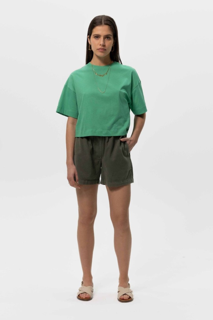 Sissy-Boy Broeken | Donkergroene Twill Shorts