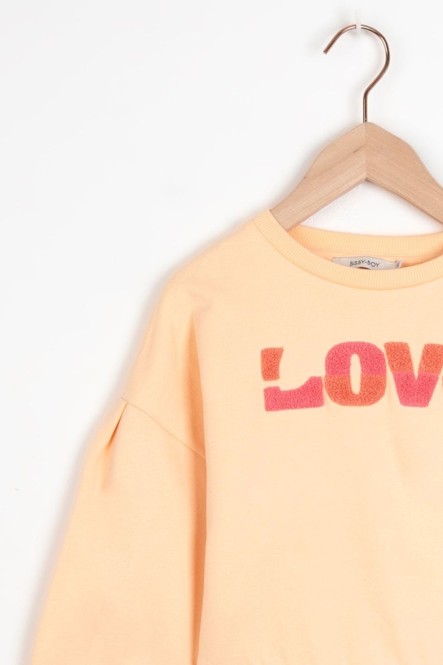 Sissy-Boy Truien En Vesten | Pastel Oranje Sweater Met Badstof Print