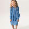 Sissy-Boy Jurken | Denim Jurk Met Ruffle Details En Pintucks