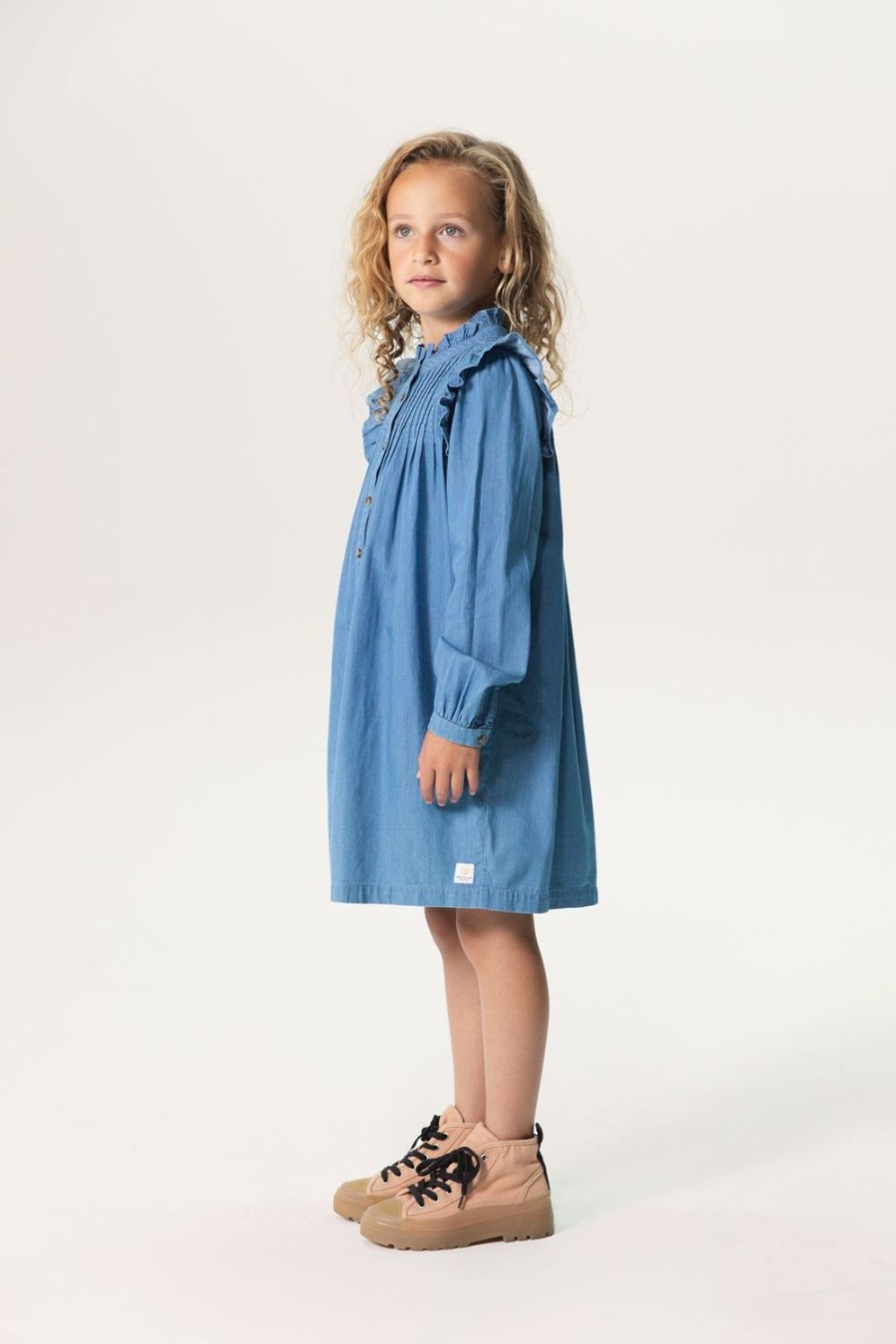 Sissy-Boy Jurken | Denim Jurk Met Ruffle Details En Pintucks