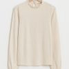 Sissy-Boy T-Shirts En Tops | Beige Mock Neck Longsleeve Met Lurex