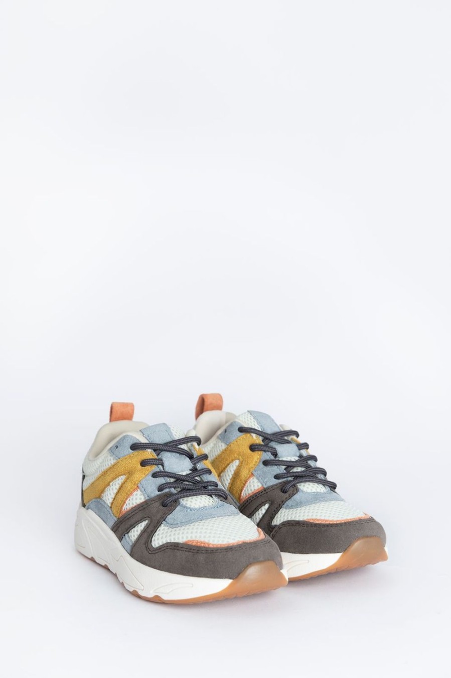 Sissy-Boy Accessoires | Donkergrijze Sneakers Met Blauwe Details