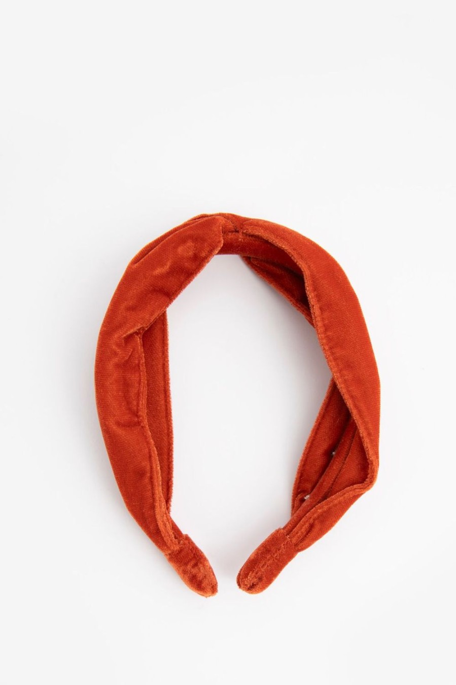 Sissy-Boy Hoeden En Petten | Roest Oranje Twisted Velvet Haarband