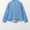 Sissy-Boy Blouses | Licht E Denim Blouse Met Hartjes Embroidery