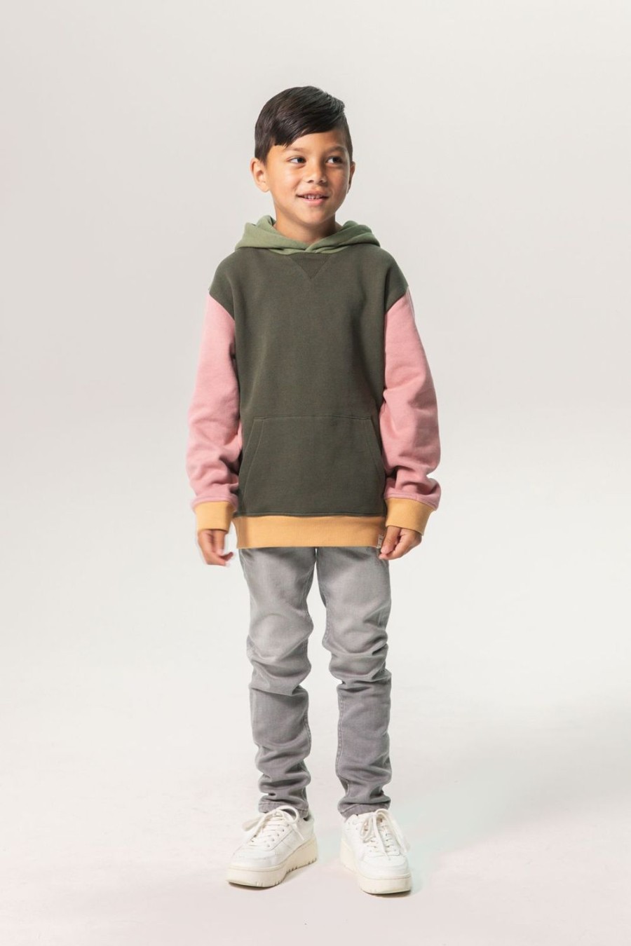 Sissy-Boy Truien En Vesten | Donkergroene Colorblock Oversized Hoodie