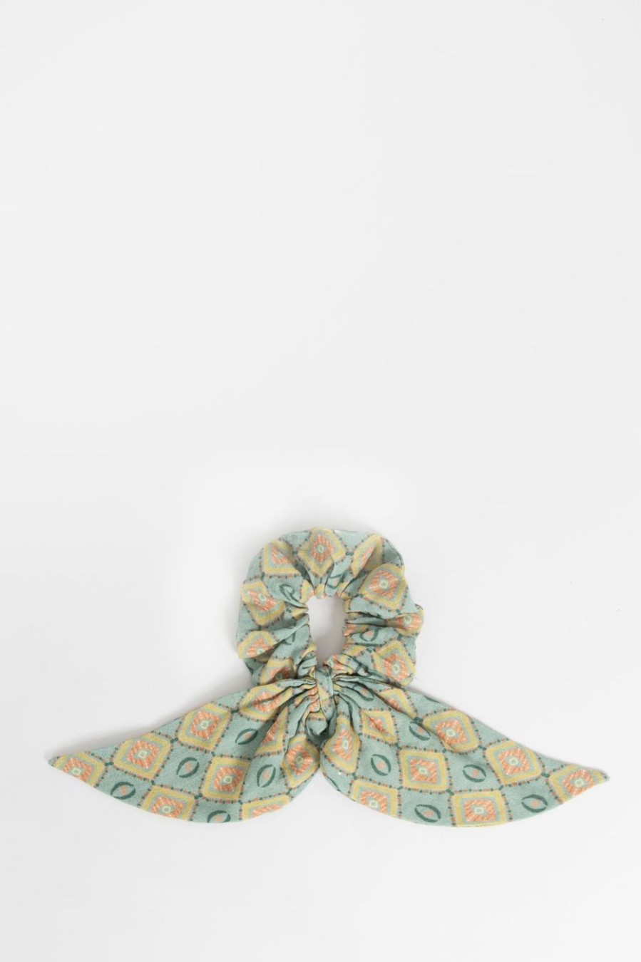 Sissy-Boy Accessoires | Lichtblauwe Scrunchie Met Sjaaltje En Print