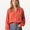 Sissy-Boy Blouses | Rode Blouse Met Kanten Details