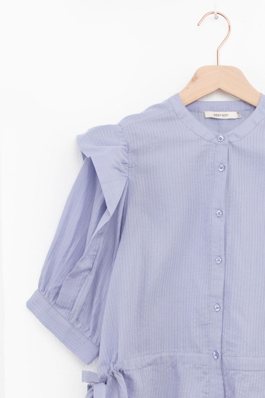 Sissy-Boy Blouses | Lavendel Ruffle Blouse Met Korte Pofmouwen