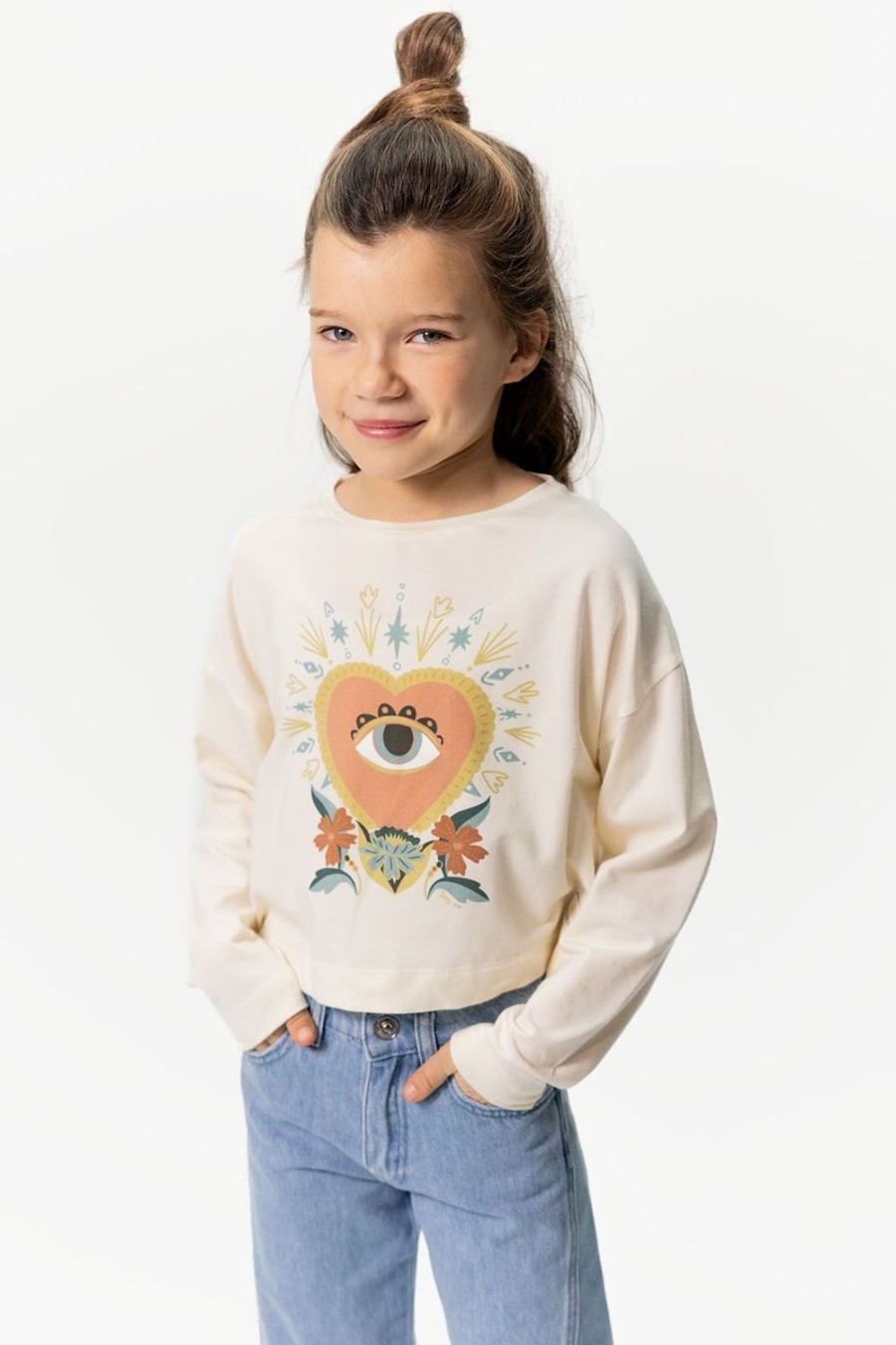 Sissy-Boy T-Shirts En Tops | Off-White Longsleeve T-Shirt Met Print